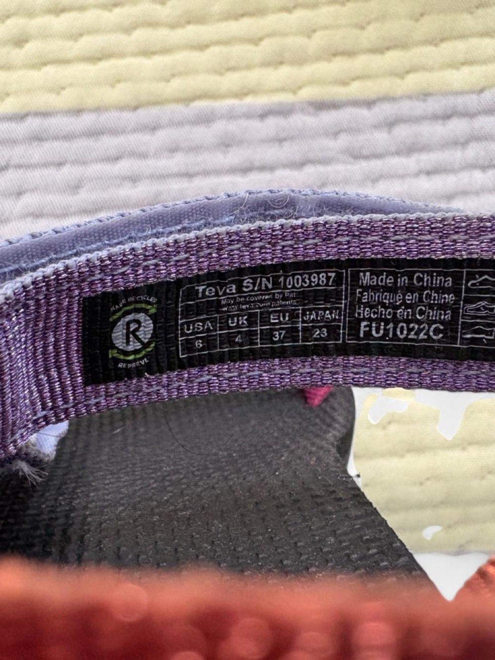 Women's Teva Adjustable Sport Sandals in Purple, Orange and Magenta - Picture 5 of 6